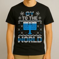 Oy To The World Ugly Hanukkah Sweater T-Shirt