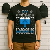 Oy To The World Ugly Hanukkah Sweater T-Shirt