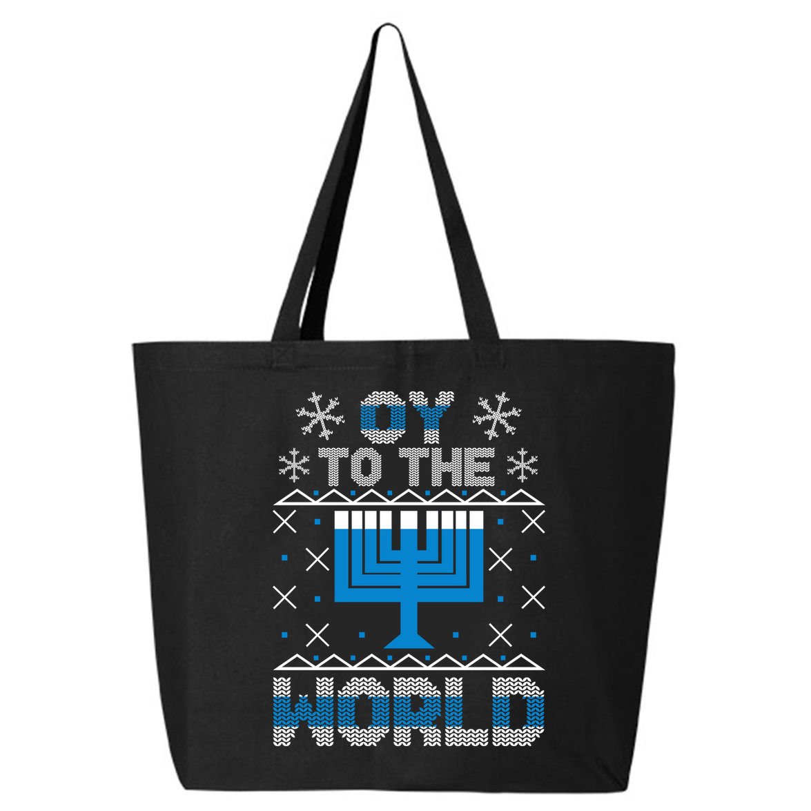 Oy To The World Ugly Hanukkah Sweater 25L Jumbo Tote