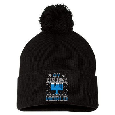 Oy To The World Ugly Hanukkah Sweater Pom Pom 12in Knit Beanie