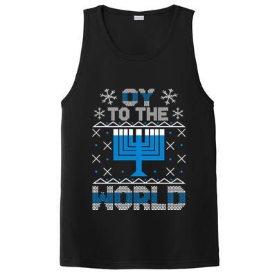 Oy To The World Ugly Hanukkah Sweater PosiCharge Competitor Tank