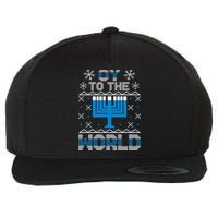 Oy To The World Ugly Hanukkah Sweater Wool Snapback Cap