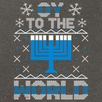 Oy To The World Ugly Hanukkah Sweater Cotton Canvas Backpack