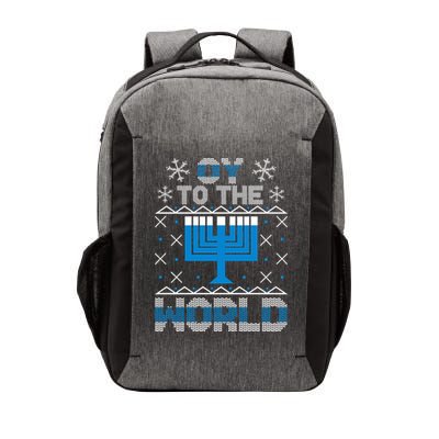 Oy To The World Ugly Hanukkah Sweater Vector Backpack