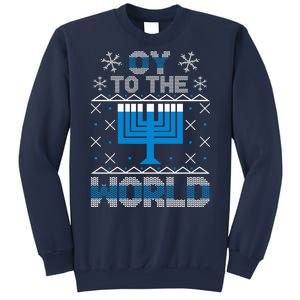 Oy To The World Ugly Hanukkah Sweater Sweatshirt