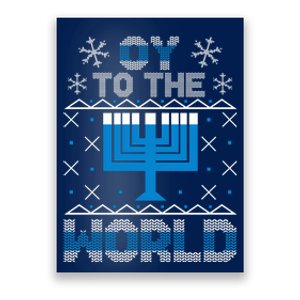 Oy To The World Ugly Hanukkah Sweater Poster