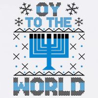 Oy To The World Ugly Hanukkah Sweater Garment-Dyed Sweatshirt
