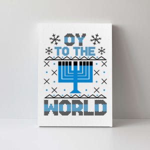 Oy To The World Ugly Hanukkah Sweater Canvas