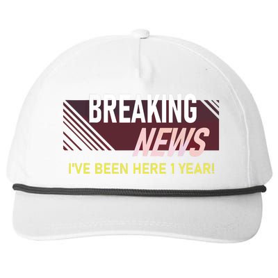 One Year 1st Work Anniversary First Employee Appreciation Snapback Five-Panel Rope Hat