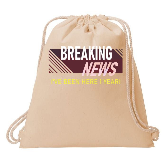 One Year 1st Work Anniversary First Employee Appreciation Drawstring Bag