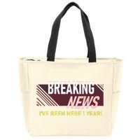 One Year 1st Work Anniversary First Employee Appreciation Zip Tote Bag