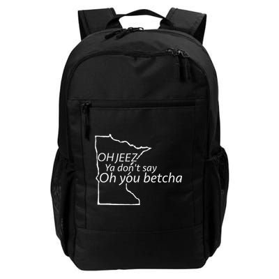 Oh You Betcha Mn Outline Design Backpack