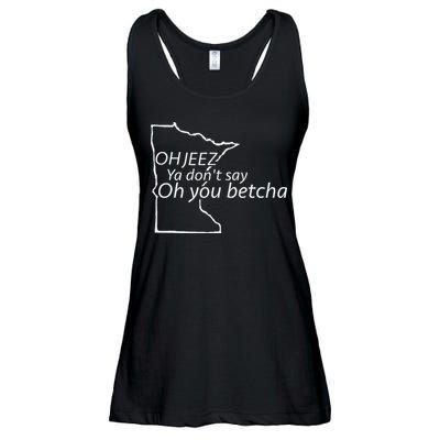 Oh You Betcha Mn Outline Design Ladies Essential Flowy Tank