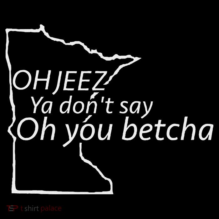 Oh You Betcha Mn Outline Design Full Zip Hoodie