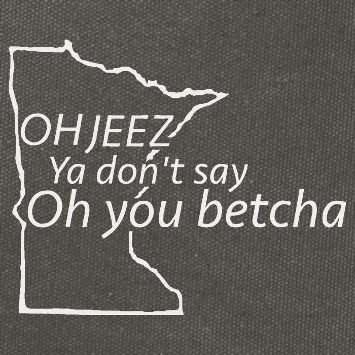 Oh You Betcha Mn Outline Design Cotton Canvas Backpack
