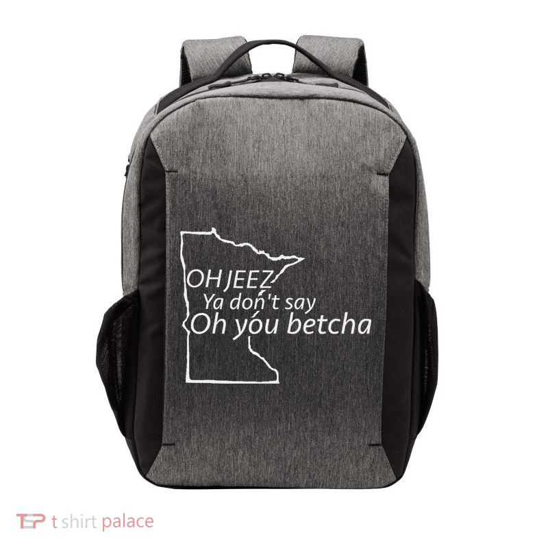 Oh You Betcha Mn Outline Design Vector Backpack