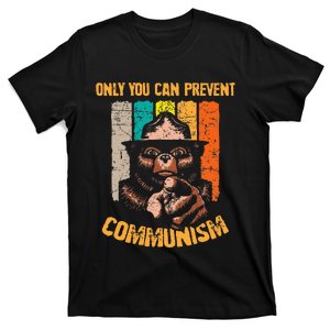 Only You Can Prevent Communism Funny Camping Bear T-Shirt