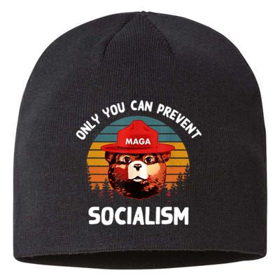 Only You Can Prevent Socialism MAGA Bear Republican Sustainable Beanie