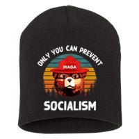 Only You Can Prevent Socialism MAGA Bear Republican Short Acrylic Beanie