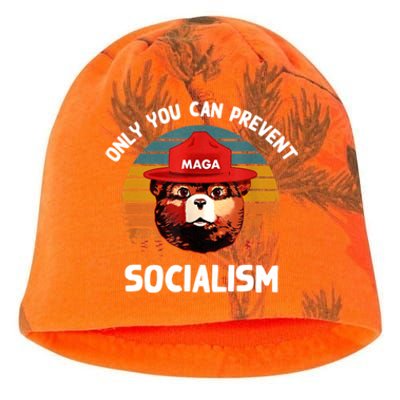 Only You Can Prevent Socialism MAGA Bear Republican Kati - Camo Knit Beanie