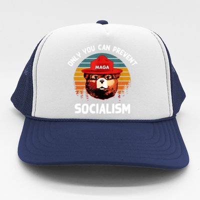 Only You Can Prevent Socialism MAGA Bear Republican Trucker Hat