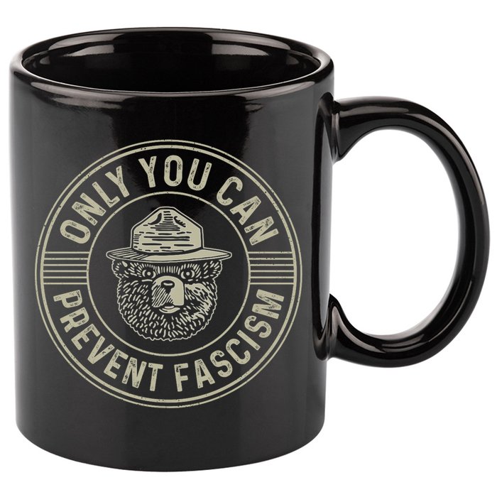 Only You Can Prevent Fascism Bear Activism Funny Political 11oz C Handle Ceramic Mug