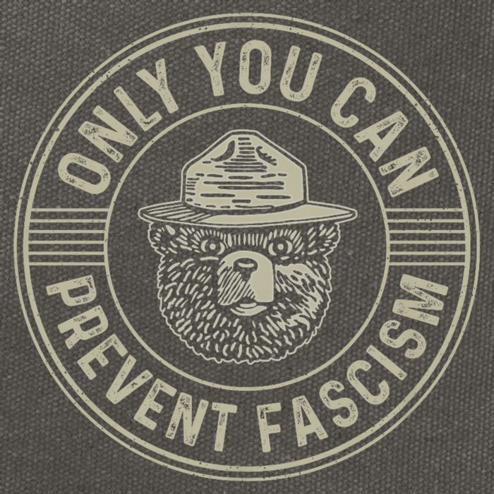 Only You Can Prevent Fascism Bear Activism Funny Political Cotton Canvas Backpack