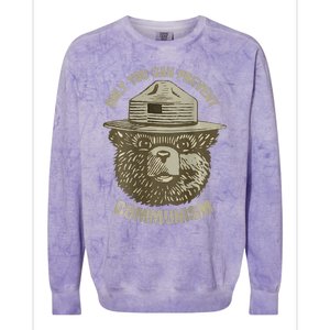 Only You Can Prevent Communism Camping Bear Colorblast Crewneck Sweatshirt