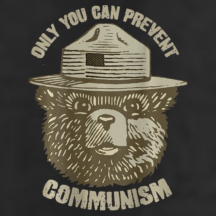 Only You Can Prevent Communism Camping Bear 7 Panel Mesh Trucker Snapback Hat