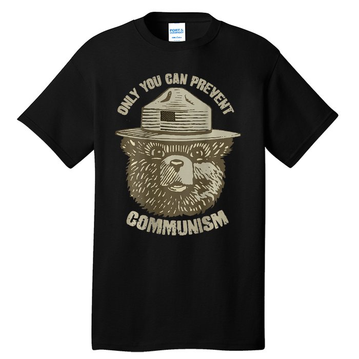 Only You Can Prevent Communism Camping Bear Tall T-Shirt