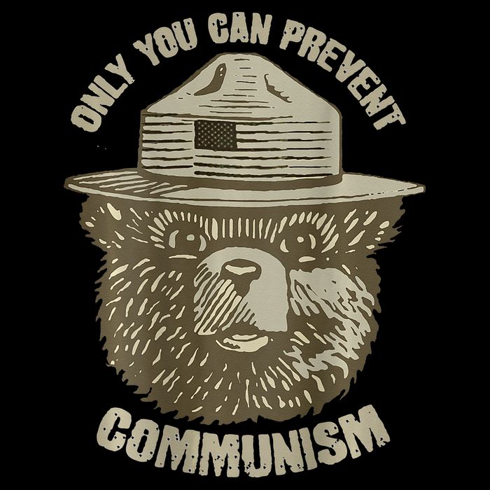 Only You Can Prevent Communism Camping Bear Button