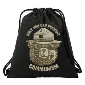 Only You Can Prevent Communism Camping Bear Drawstring Bag