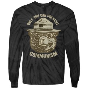 Only You Can Prevent Communism Camping Bear Tie-Dye Long Sleeve Shirt