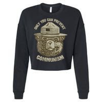 Only You Can Prevent Communism Camping Bear Cropped Pullover Crew