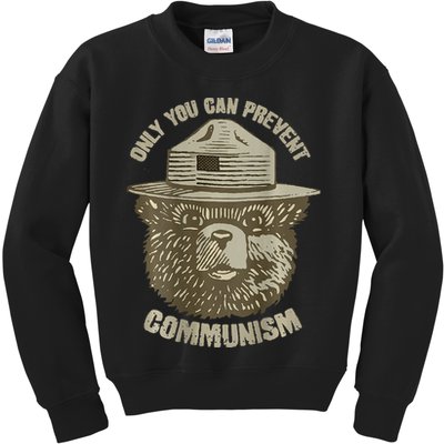 Only You Can Prevent Communism Camping Bear Kids Sweatshirt
