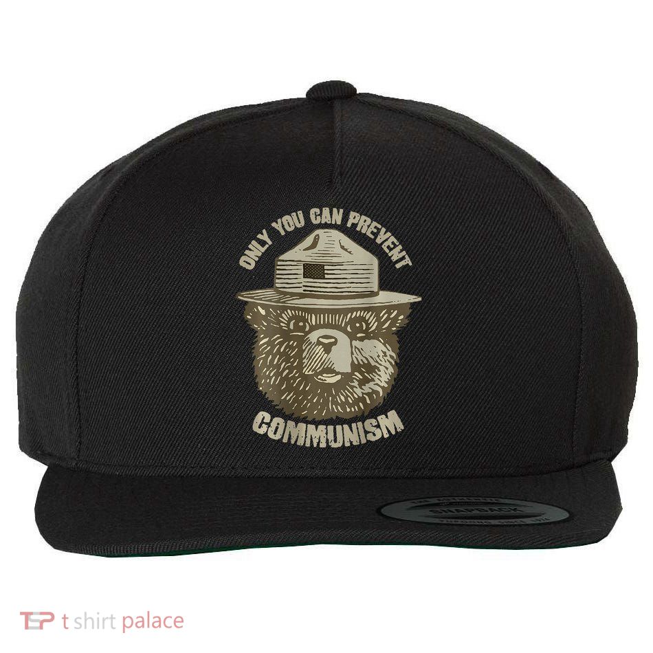 Only You Can Prevent Communism Camping Bear Wool Snapback Cap
