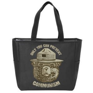 Only You Can Prevent Communism Camping Bear Zip Tote Bag