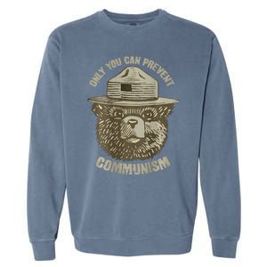 Only You Can Prevent Communism Camping Bear Garment-Dyed Sweatshirt