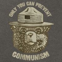 Only You Can Prevent Communism Camping Bear Cotton Canvas Backpack