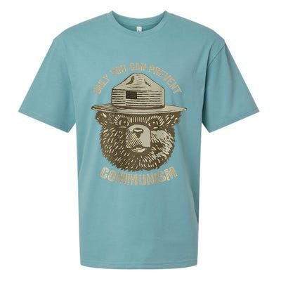 Only You Can Prevent Communism Camping Bear Sueded Cloud Jersey T-Shirt