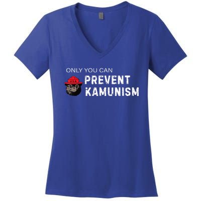 Only You Can Prevent Kamunism Communism Election Humor 2024 Women's V-Neck T-Shirt