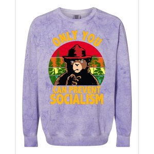 On You Can Prevent Socialism Bear Colorblast Crewneck Sweatshirt