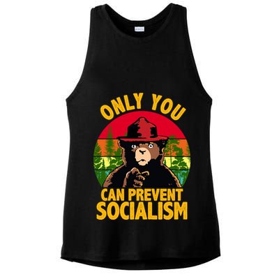 On You Can Prevent Socialism Bear Ladies PosiCharge Tri-Blend Wicking Tank
