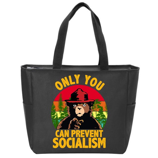 On You Can Prevent Socialism Bear Zip Tote Bag