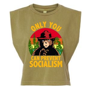 On You Can Prevent Socialism Bear Garment-Dyed Women's Muscle Tee