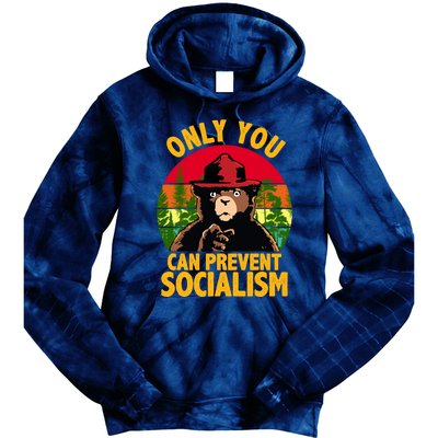 On You Can Prevent Socialism Bear Tie Dye Hoodie