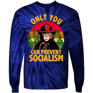 On You Can Prevent Socialism Bear Tie-Dye Long Sleeve Shirt