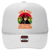 On You Can Prevent Socialism Bear High Crown Mesh Back Trucker Hat