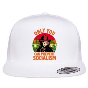 On You Can Prevent Socialism Bear Flat Bill Trucker Hat