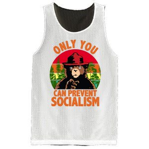 On You Can Prevent Socialism Bear Mesh Reversible Basketball Jersey Tank